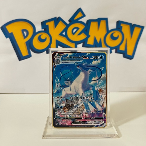 Pokémon Ice Rider Calyrex VMAX 203/198 - Chilling Reign Metal Gold Card Fan Art - Picture 1 of 3